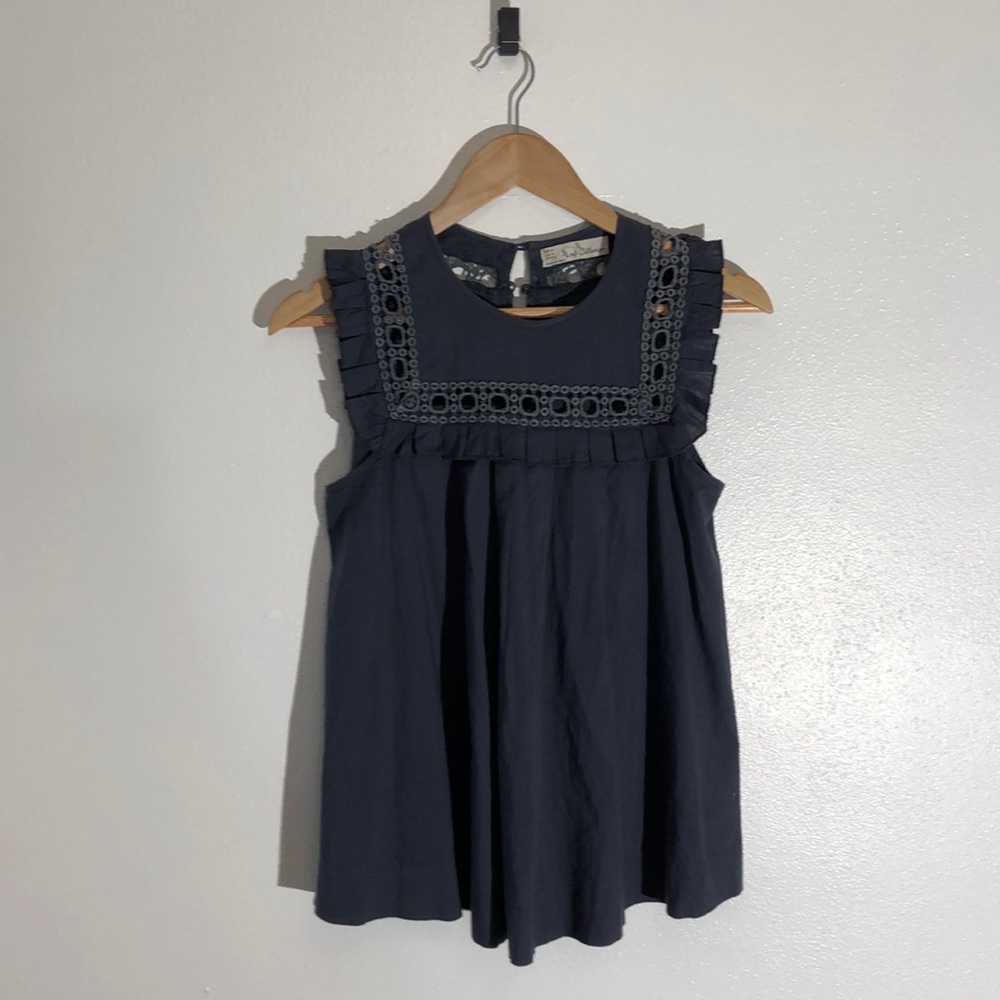 TRF Collection Grey Embroidered Top Size M